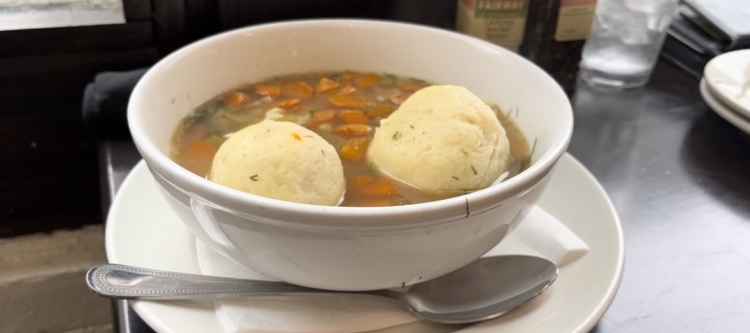 Here's the dish: Classic Chicken Matzo Ball Soup from 74th Street Cafe